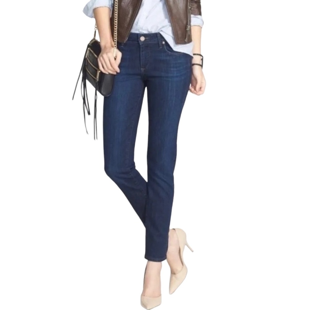 PAIGE Skyline Ankle Peg Dark Wash Stretch Jeans - 30